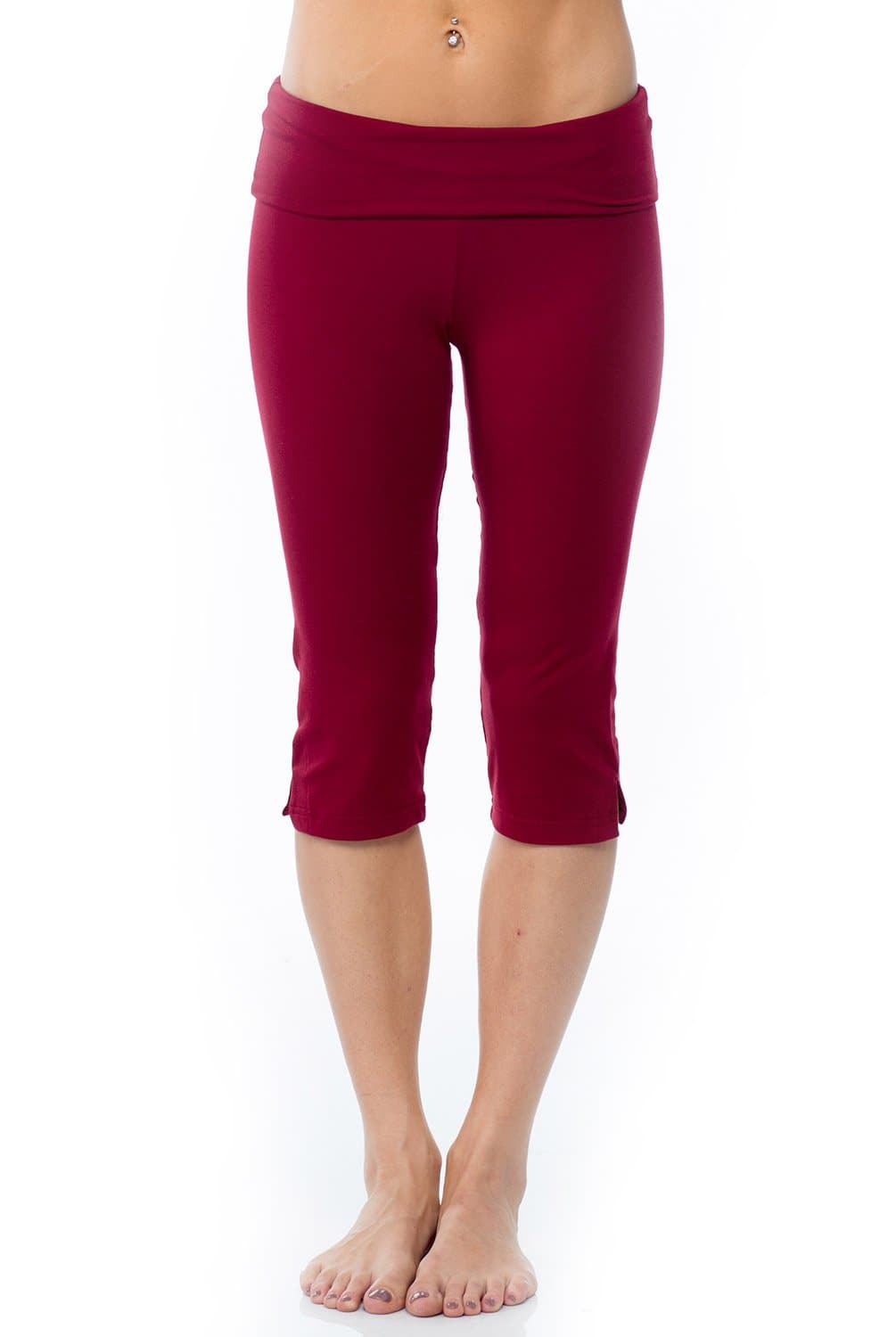 Sandra McCray Crop Foldover Pant in Red