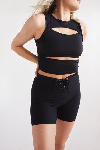 Cut Away Top Black | Swaay | Evolve Fit Wear