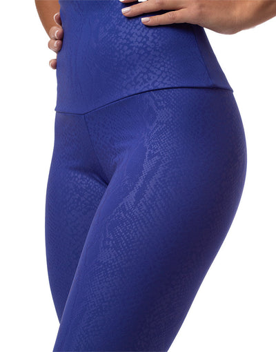 Embossed Snake 7/8 Legging Cobalt