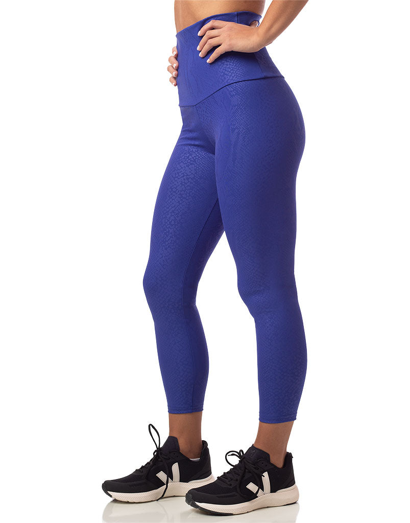 Embossed Snake 7/8 Legging Cobalt