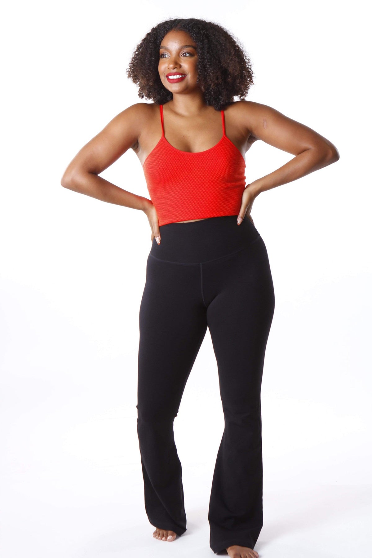 Green Apple Sakura Pique (Fitted) Flare Pant - Black | Green Apple | Evolve Fit Wear