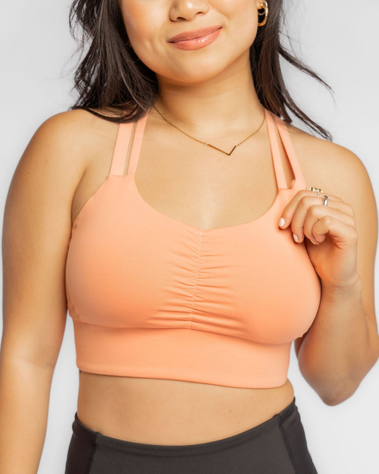 Handful Double Down Bra – Papaya | Handful | Evolve Fit Wear