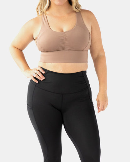 Handful Gametime Bra – Just Brew It (Latte Brown) | Handful | Evolve Fit Wear