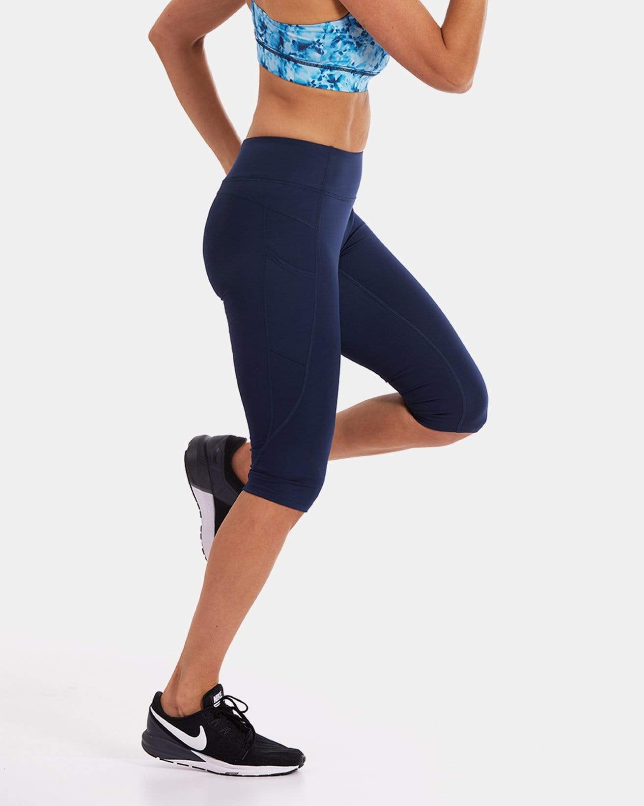 Handful Wi - Thi Mid - Rise Pocketed Crop - Night Swim Navy | Handful | Evolve Fit Wear