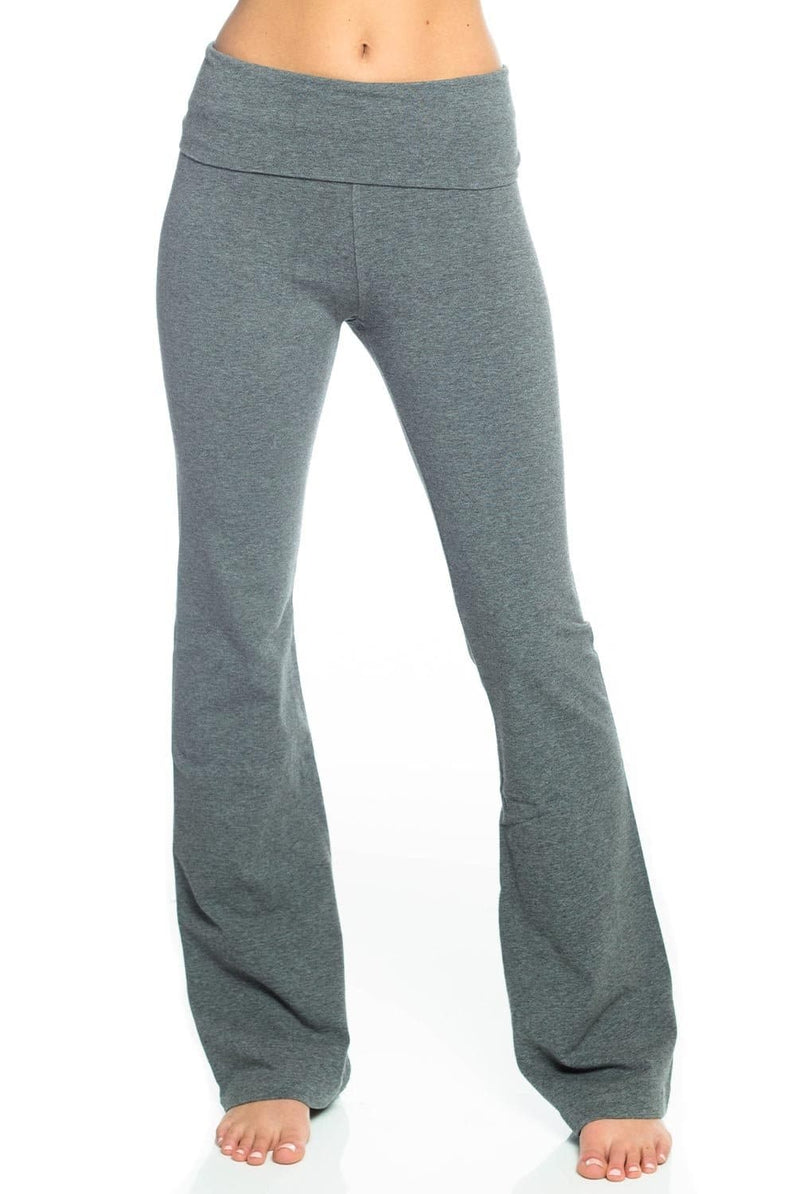 Hard Tail Rolldown Bootleg Flare Pant in Grey