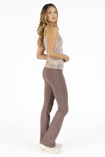 Hard Tail Rolldown Bootleg Pant - Mocha | Hard Tail Forever | Evolve Fit Wear