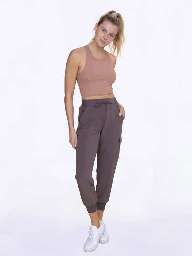 High - Waisted Capri Joggers - Cocoa | Mono B | Evolve Fit Wear