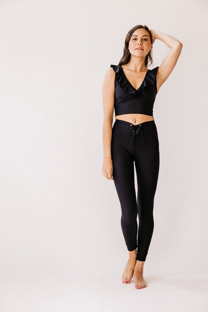 Lace Up Leggings - Black | Swaay | Evolve Fit Wear