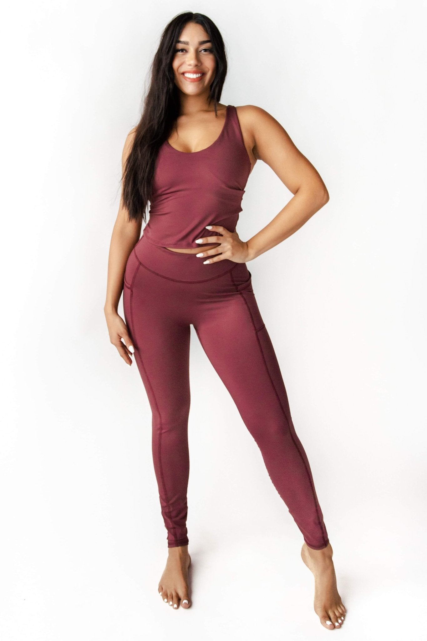 Non Stop Legging in Maroon | Yoga Democracy | Evolve Fit Wear