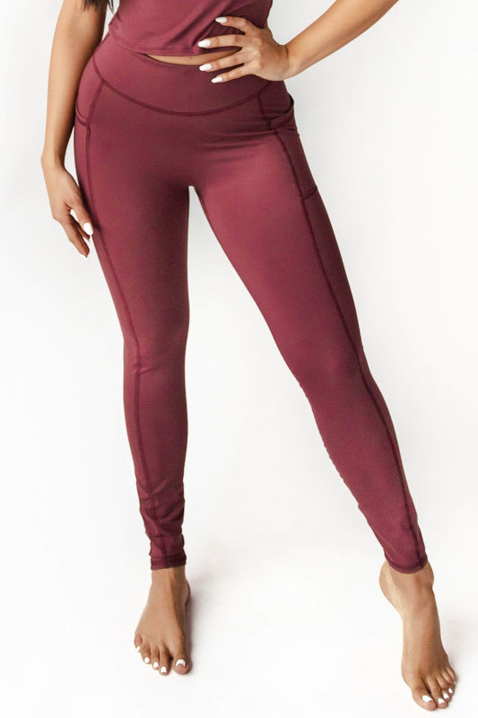 Non Stop Legging in Maroon | Yoga Democracy | Evolve Fit Wear