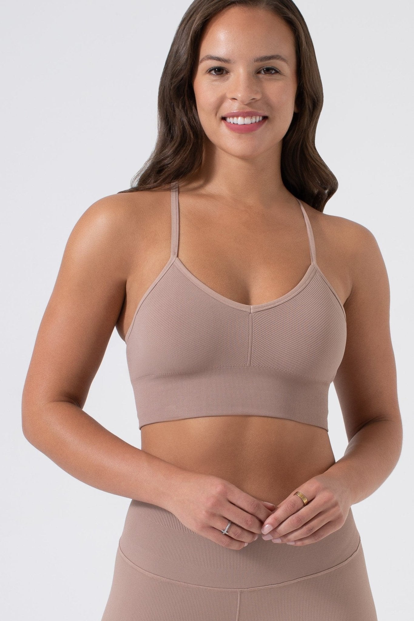 One By One Bra - V - Neck Seamless Sports Bra with Removable Cups | NUX | Evolve Fit Wear