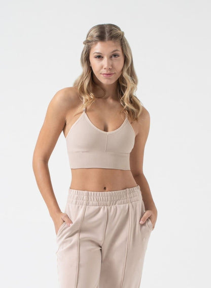 One By One Bra - V - Neck Seamless Sports Bra with Removable Cups | NUX | Evolve Fit Wear