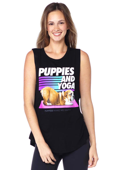 PUPPIES Puppies & Yoga Sleeveless Tee - Evolve Fit Wear