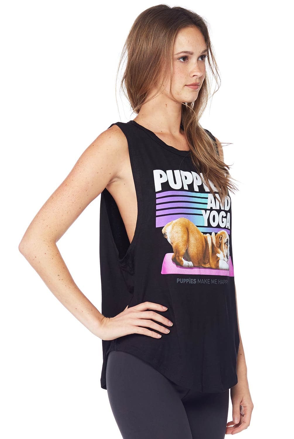 PUPPIES Puppies & Yoga Sleeveless Tee - Evolve Fit Wear