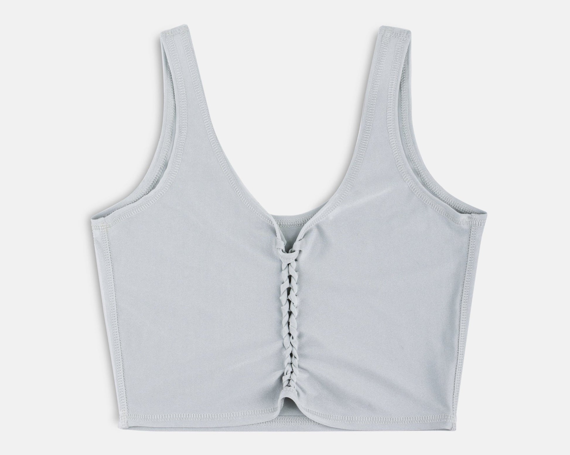 Rogue Crop Top in Shiny Silver | Vagabond Goods | Evolve Fit Wear
