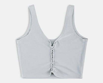 Rogue Crop Top in Shiny Silver | Vagabond Goods | Evolve Fit Wear