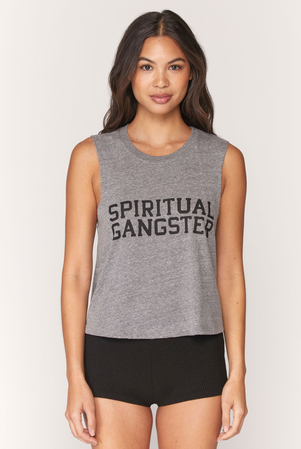 Spiritual Gangster SG Varsity Logo Crop Tank - Evolve Fit Wear