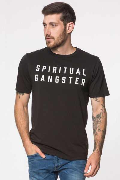 Spiritual Gangster SG Campus Logo Tee in Vintage Black