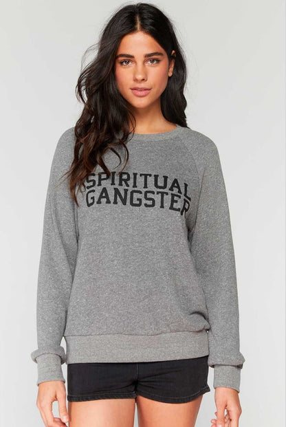 Spiritual Gangster Varsity Old School Sweatshirt - Grey | Spiritual Gangster | Evolve Fit Wear