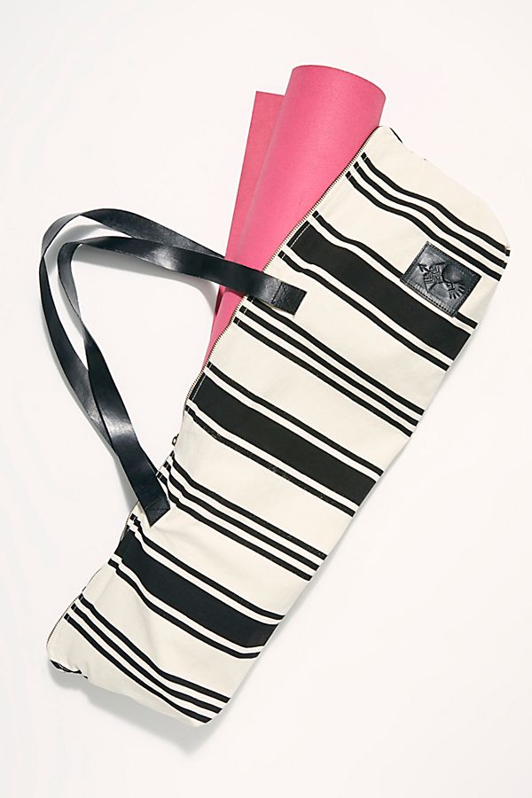 St Tropez Yoga Mat Tote - Black Stripe | Vagabond Goods | Evolve Fit Wear