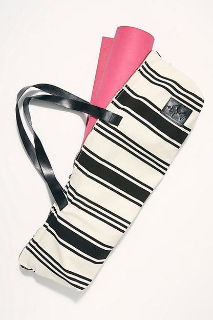 St Tropez Yoga Mat Tote - Black Stripe | Vagabond Goods | Evolve Fit Wear