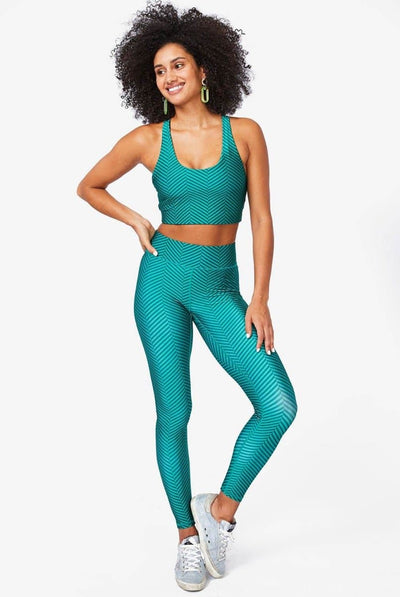 Terez Emerald Chevron Hi-Shine Leggings - Evolve Fit Wear
