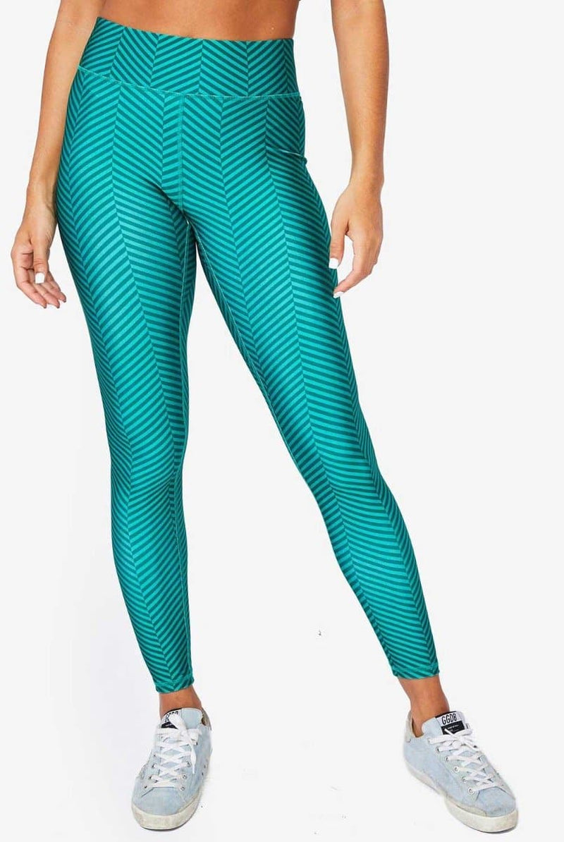 Terez Emerald Chevron Hi Shine Leggings