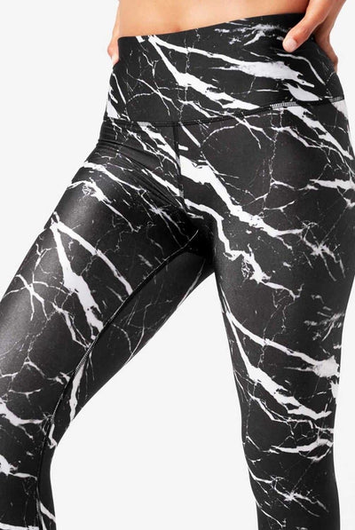 Terez Onyx Black Marble Hi-Shine Leggings - Evolve Fit Wear