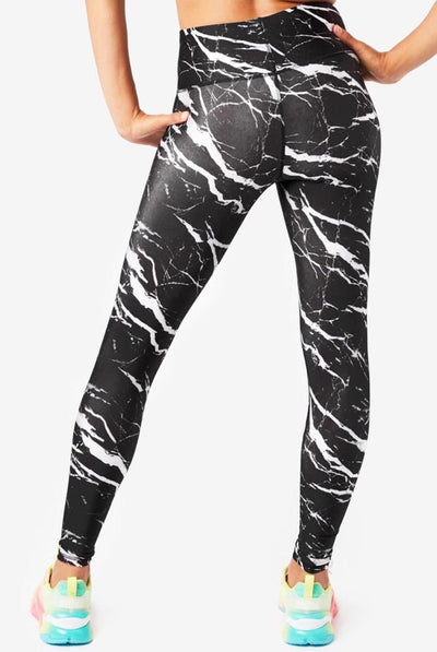 Terez Onyx Black Marble Hi-Shine Leggings - Evolve Fit Wear