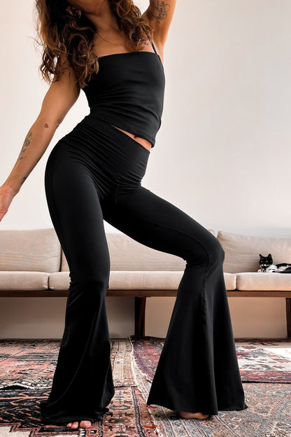 WithLove ♡ Solid Black Crop Bell Bottom | WithLove | Evolve Fit Wear