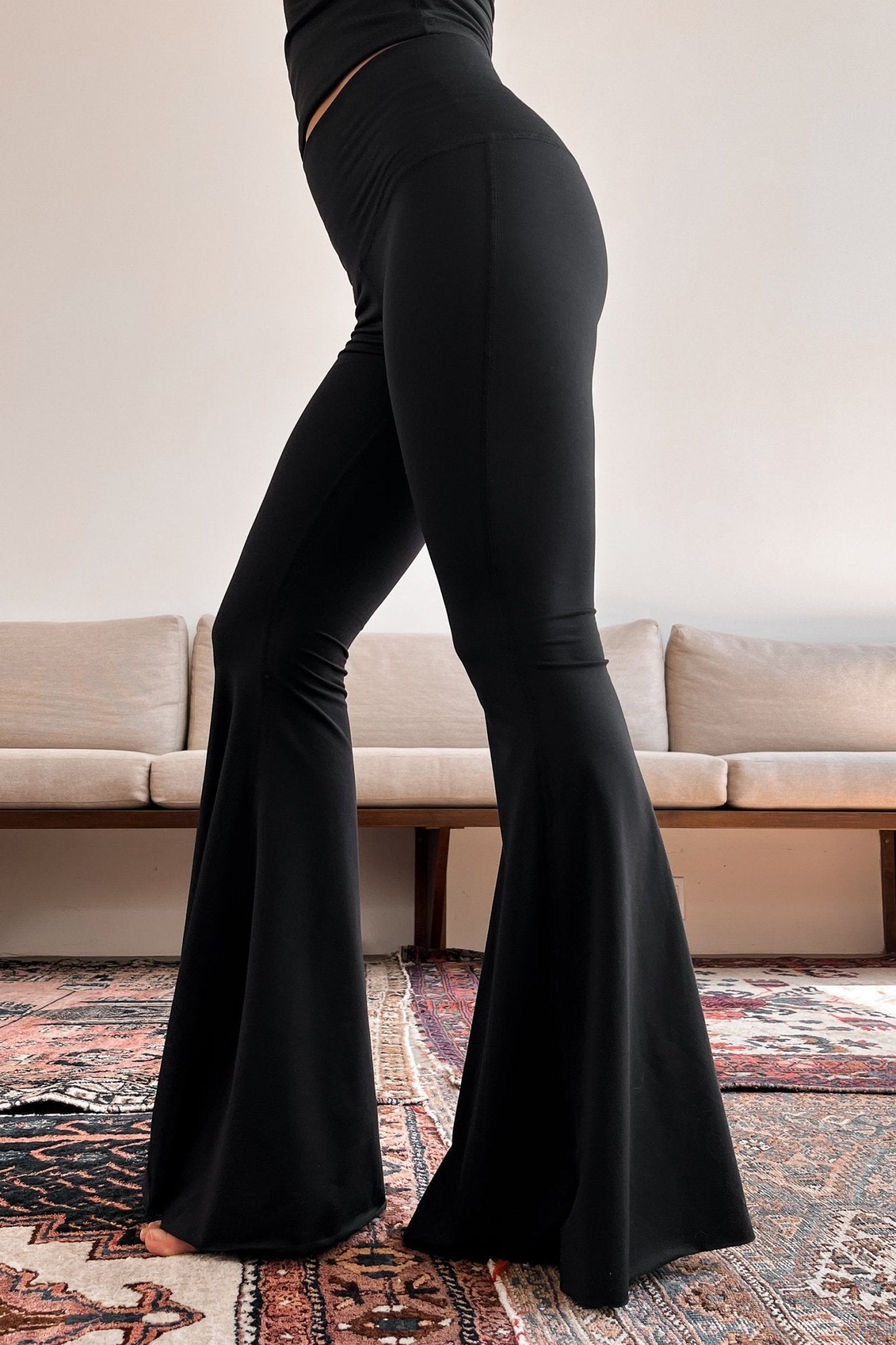 WithLove ♡ Solid Black Crop Bell Bottom | WithLove | Evolve Fit Wear