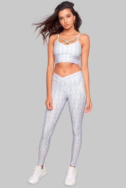 Wolven Aquarius Ruched Crossover Legging - Aquarius | Wolven | Evolve Fit Wear
