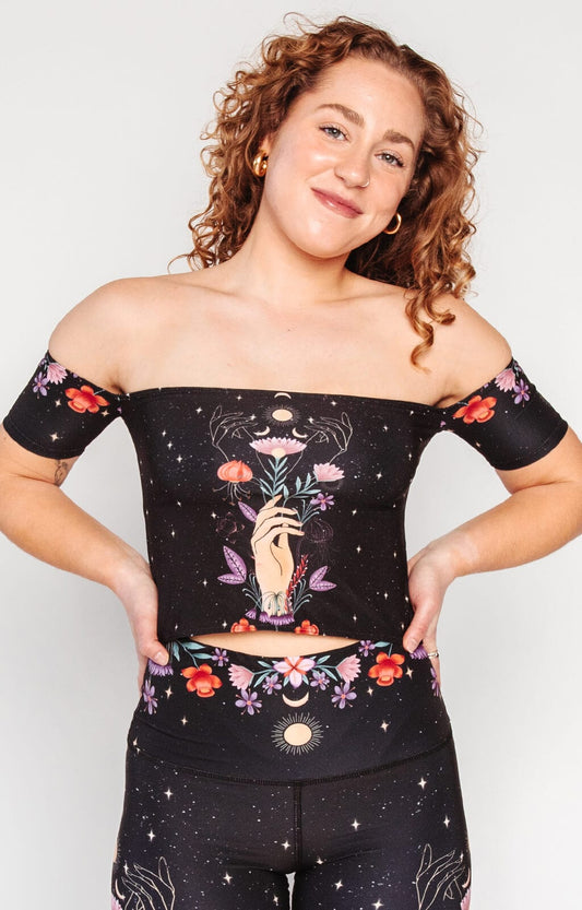 Yoga Democracy Off The Shoulder Bandeau in Celestial Timing | Yoga Democracy | Evolve Fit Wear