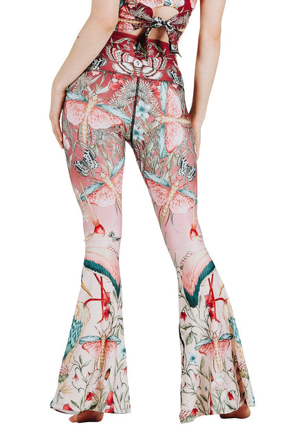 Yoga Democracy Pretty In Pink Printed Bell Bottoms | Yoga Democracy | Evolve Fit Wear