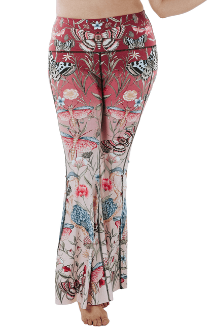 Yoga Democracy Pretty In Pink Printed Bell Bottoms | Yoga Democracy | Evolve Fit Wear