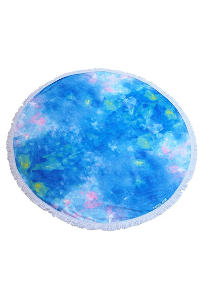  Yoga Zeal Round Beach Towel in Blue Opal